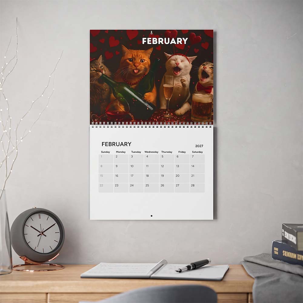 🔥Hot Sale - 50% OFF🍺🐱Drunk Cats 2027 Calendar
