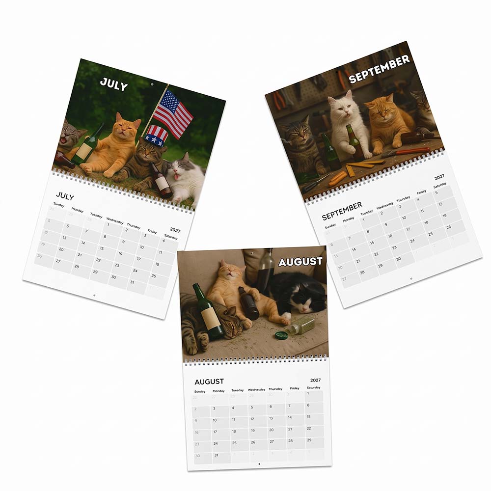 🔥Hot Sale - 50% OFF🍺🐱Drunk Cats 2027 Calendar