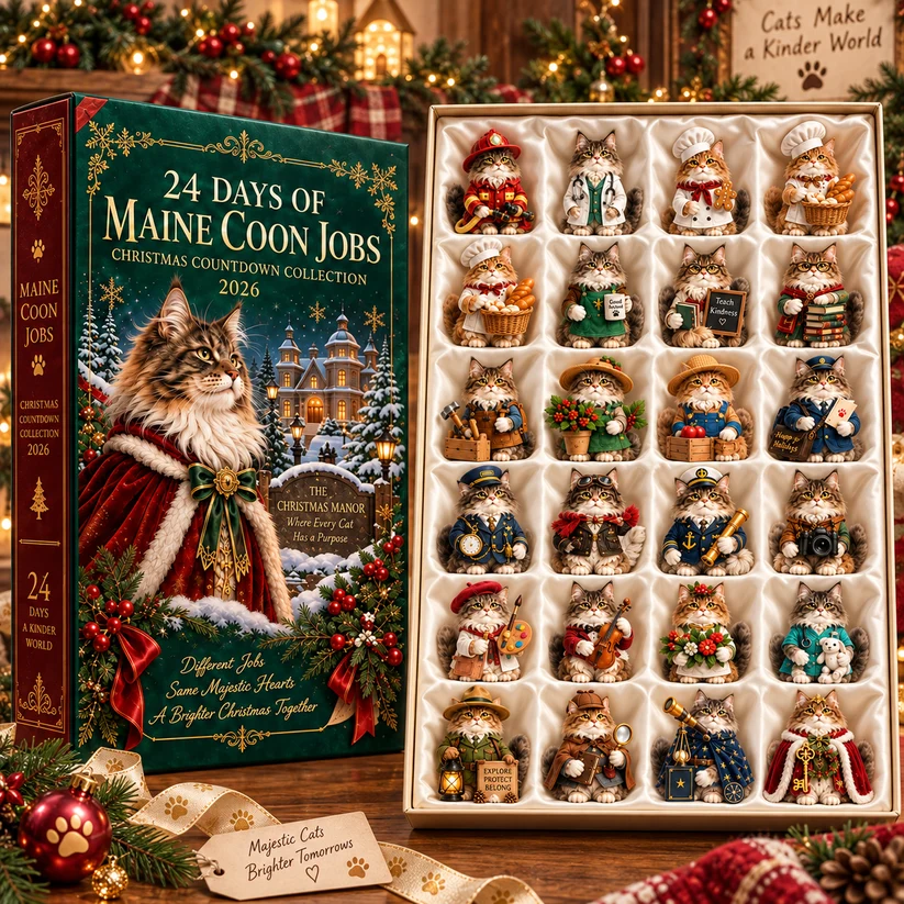 Maine Coon Jobs Advent Calendar 2026 – 24 Days of Unique Collectible Cat Miniatures, Christmas Countdown Gift for Maine Coon & Cat Lovers