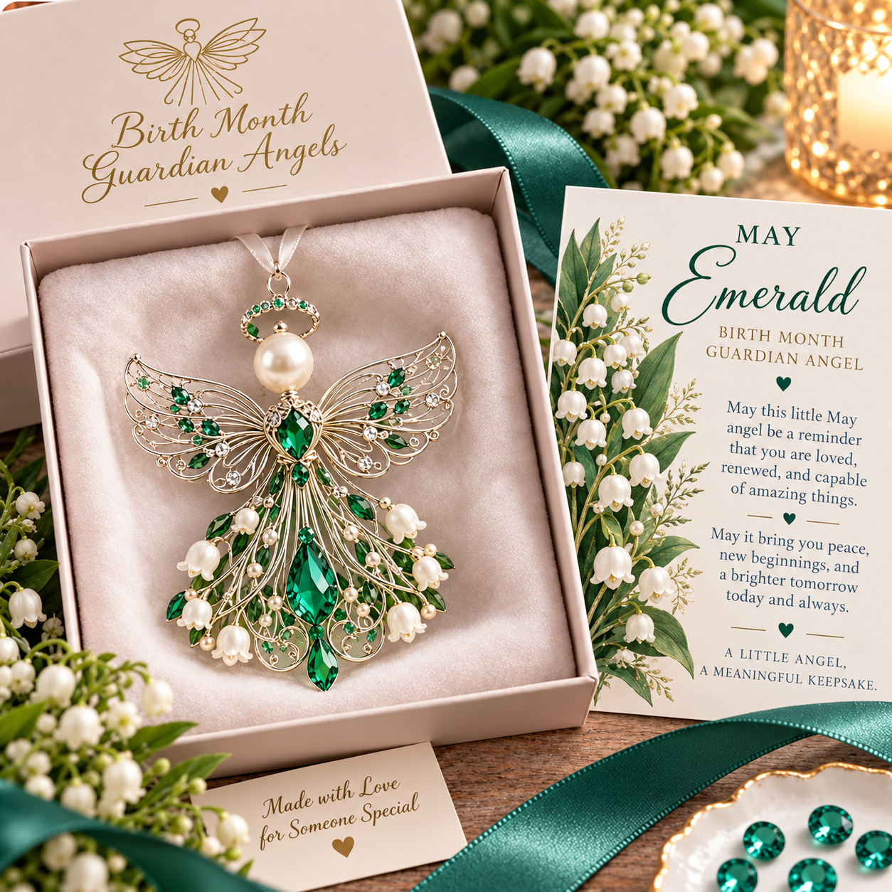 May Emerald Birth Month Guardian Angel