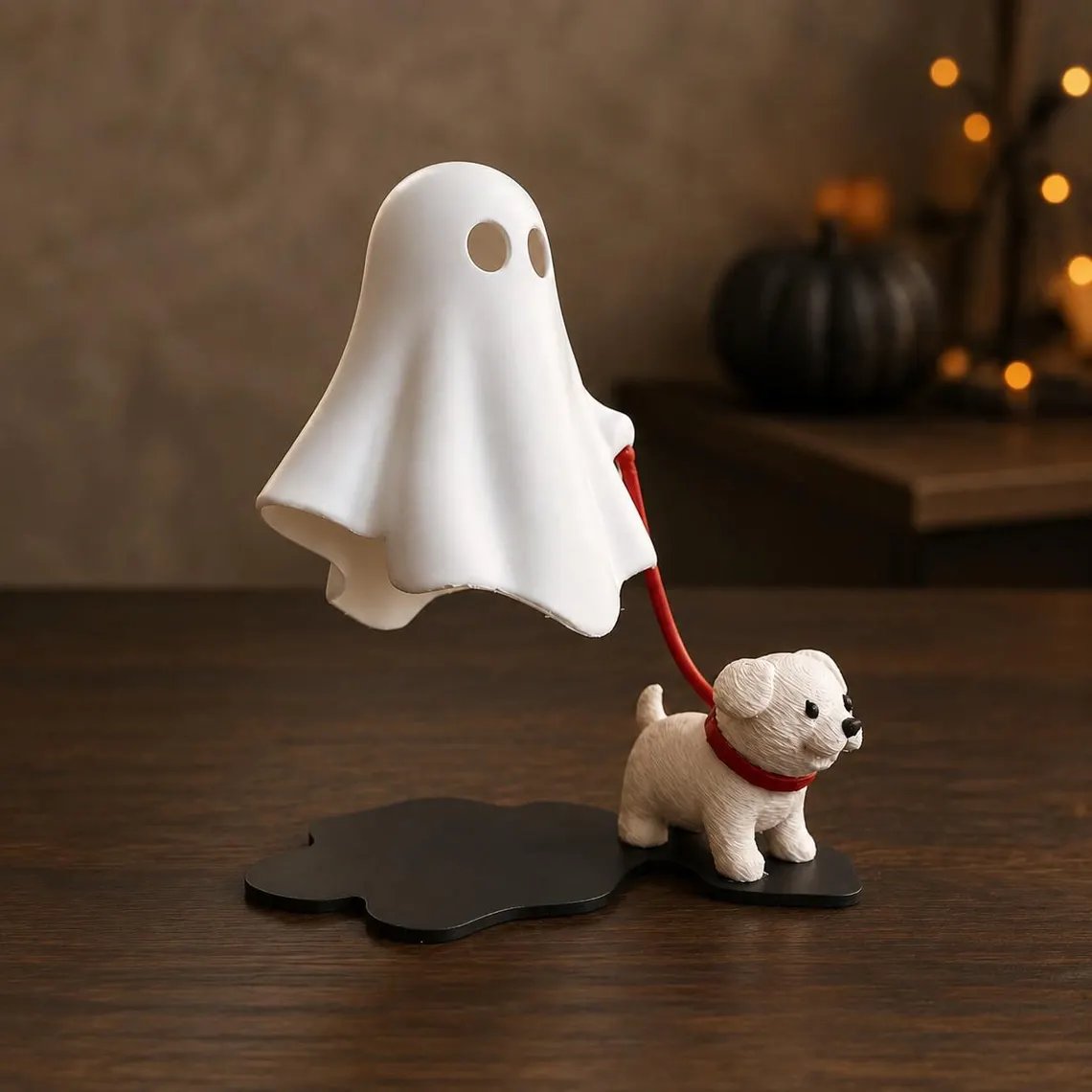 Ghost Walking Dog Lamp unlit during the day