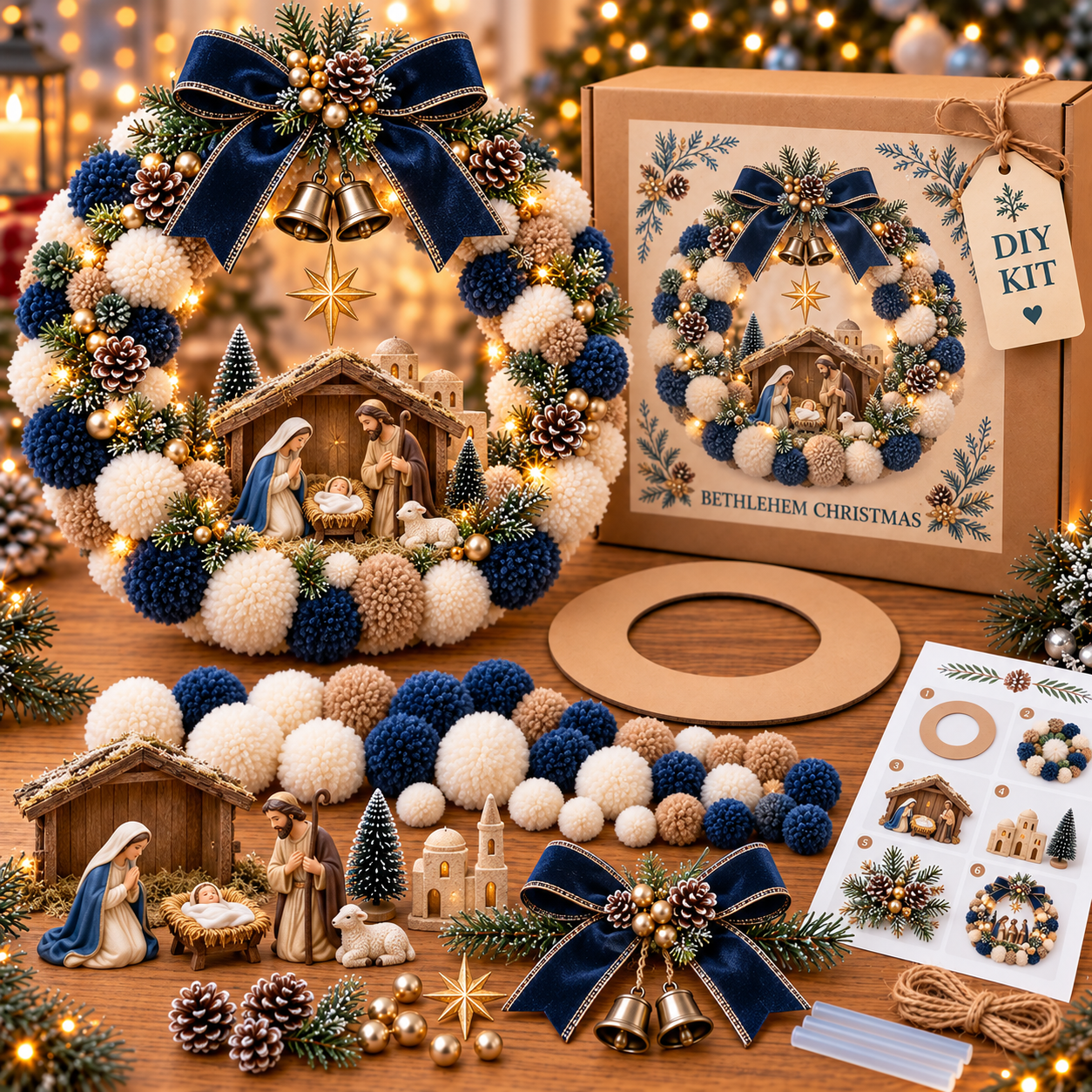 Christmas Story DIY Pom-Pom Wreath Kit