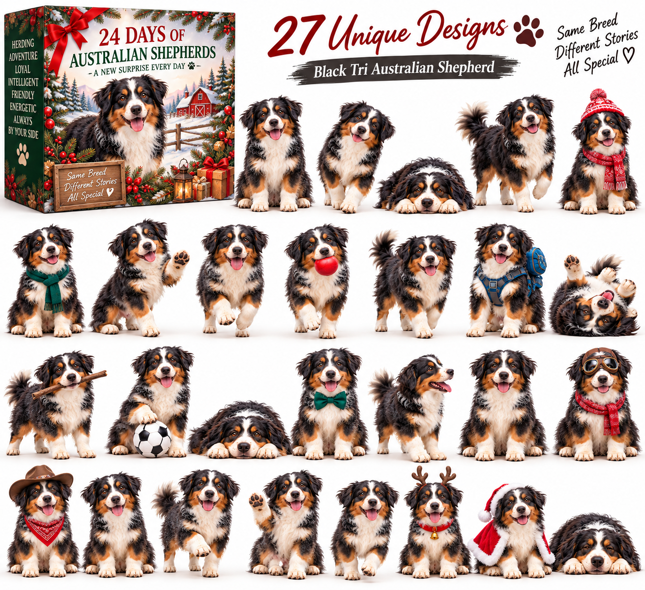 Australian Shepherd advent calendar additional image