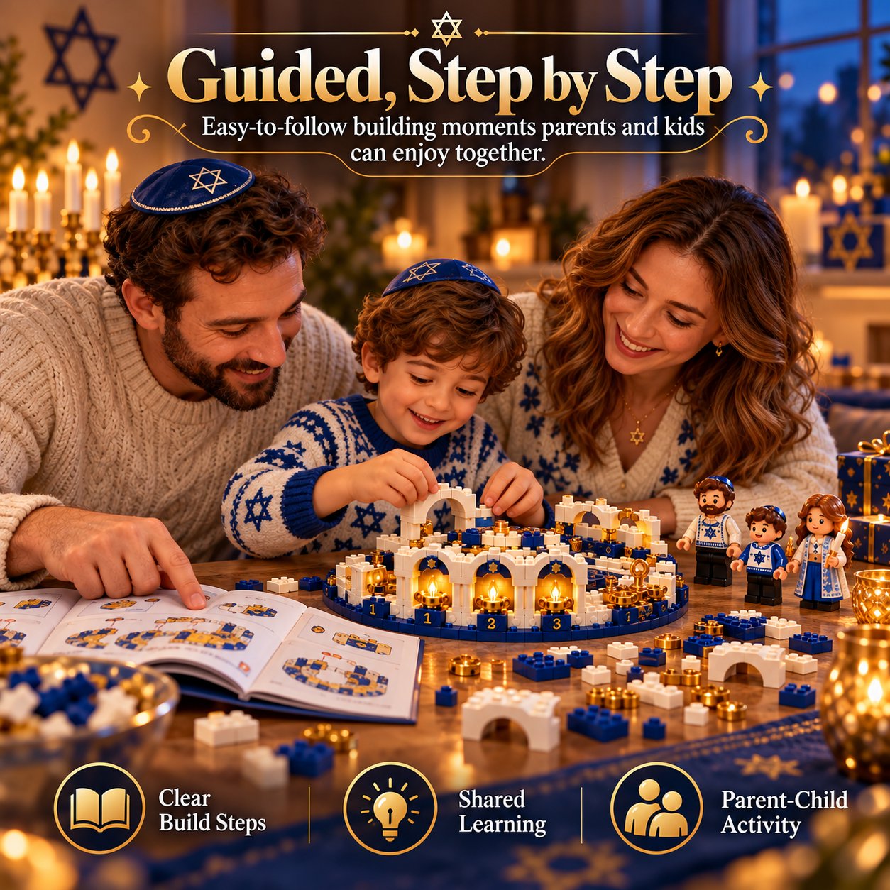 Illustrated Hanukkah building instructions