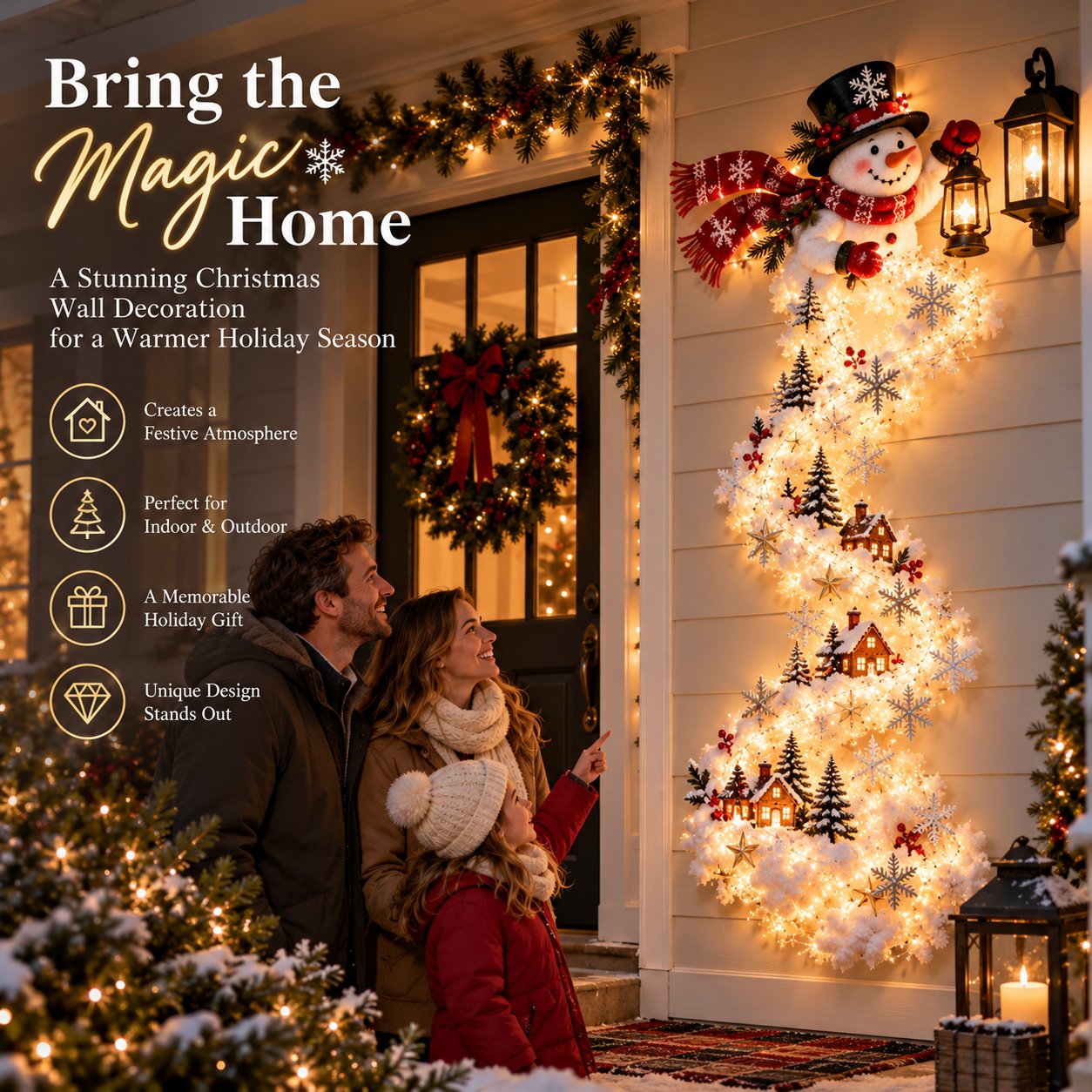 ☃️Magical Christmas Wall Light Display