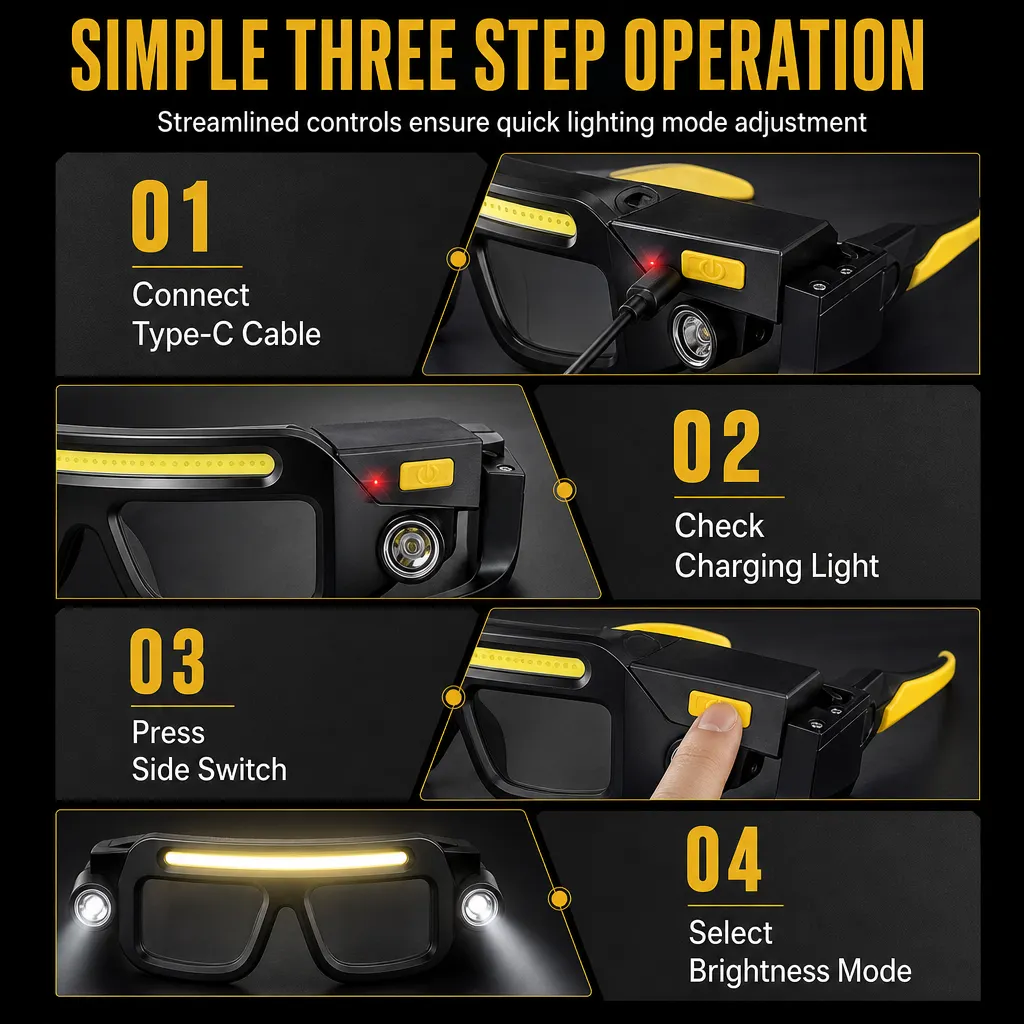 Yellow and blue glasses light variants