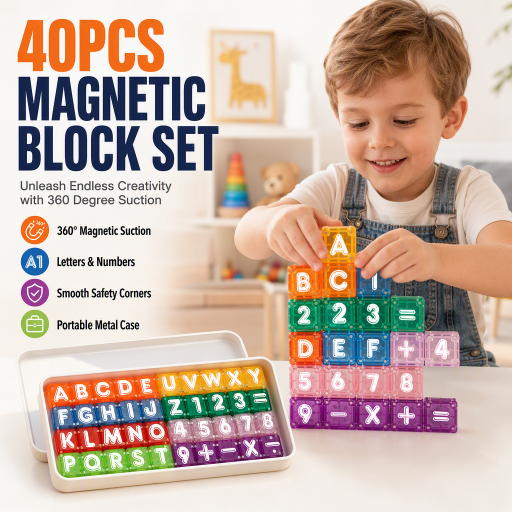 📢📢49% OFF !! ⏰Magnetic Alphabet Number Cubes for Children