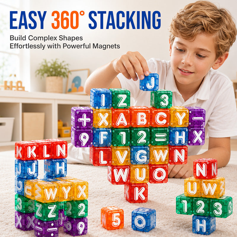 📢📢49% OFF !! ⏰Magnetic Alphabet Number Cubes for Children