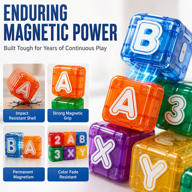 📢📢49% OFF !! ⏰Magnetic Alphabet Number Cubes for Children