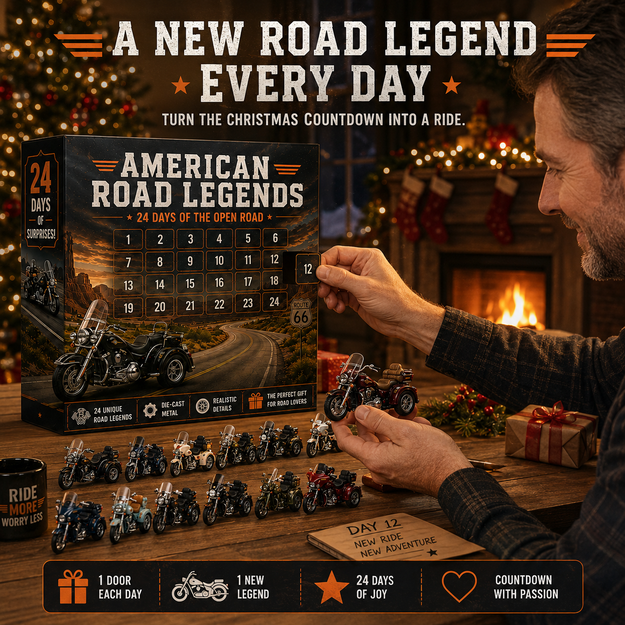 🏍️🔥American Road Legends Advent Calendar – 24 Days of Iconic Trike Collectibles