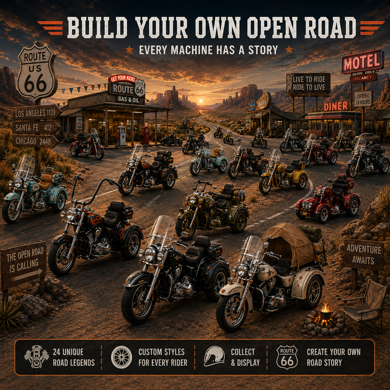 🏍️🔥American Road Legends Advent Calendar – 24 Days of Iconic Trike Collectibles