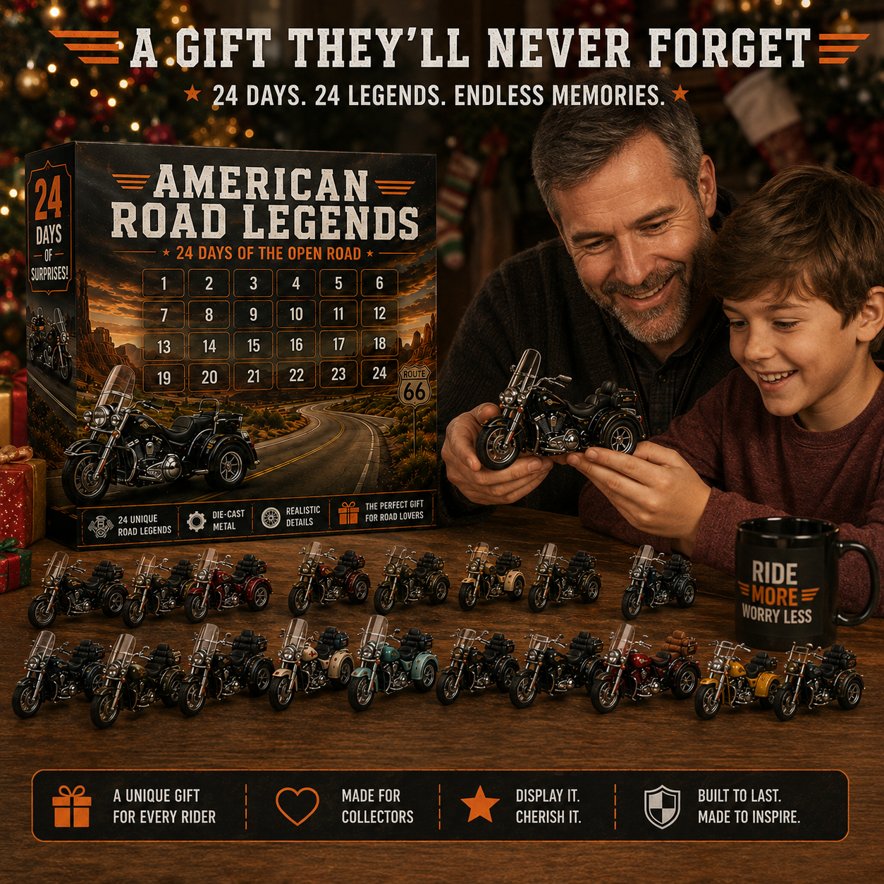 🏍️🔥American Road Legends Advent Calendar – 24 Days of Iconic Trike Collectibles