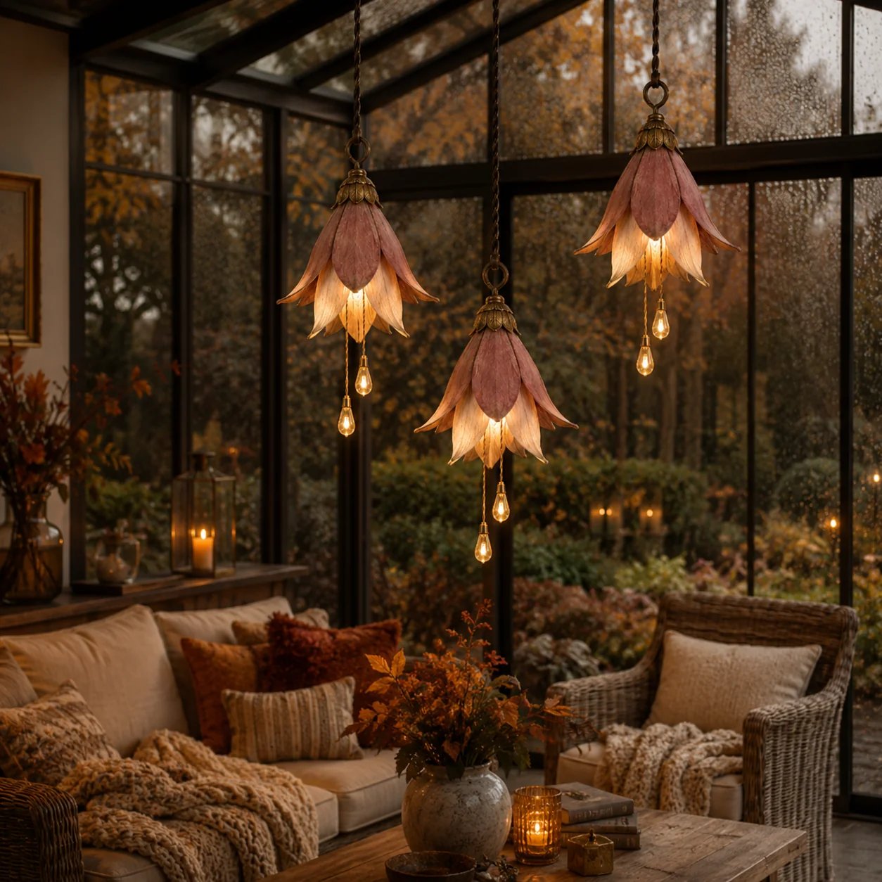 🌸🏠 Vintage Flower Hanging Lantern – Cozy Warm Glow for Porch, Patio & Garden