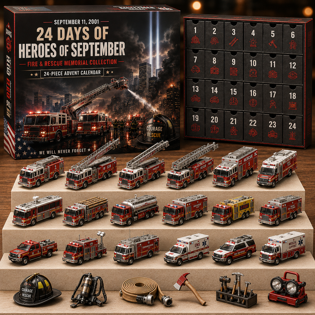 🔥49% Off Last Day -Never Forget – 24-Piece Fire & Rescue Heroes Memorial Collection