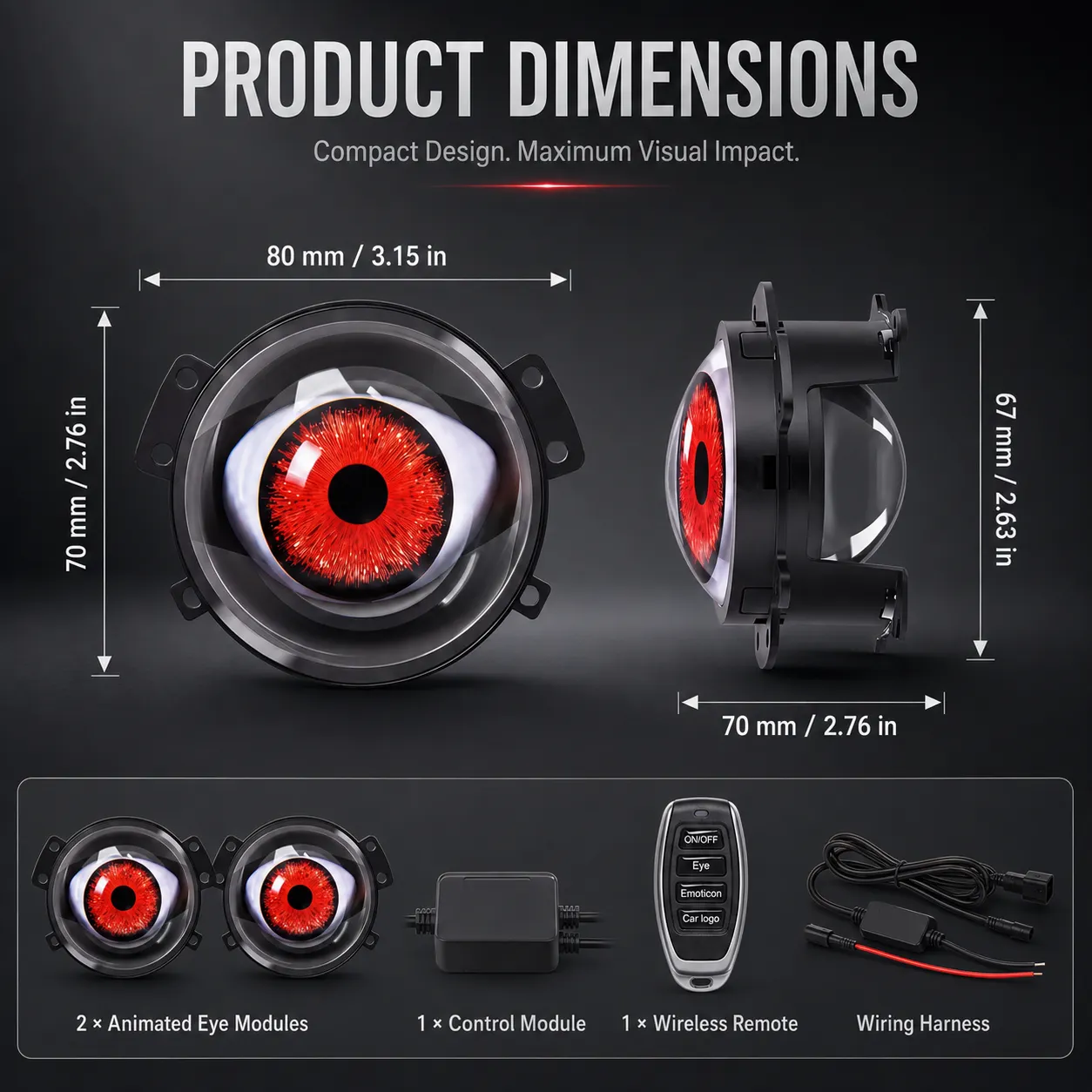 👀🔥 Limited Time 50% OFF😈ED Headlights with Animated Evil Eyes