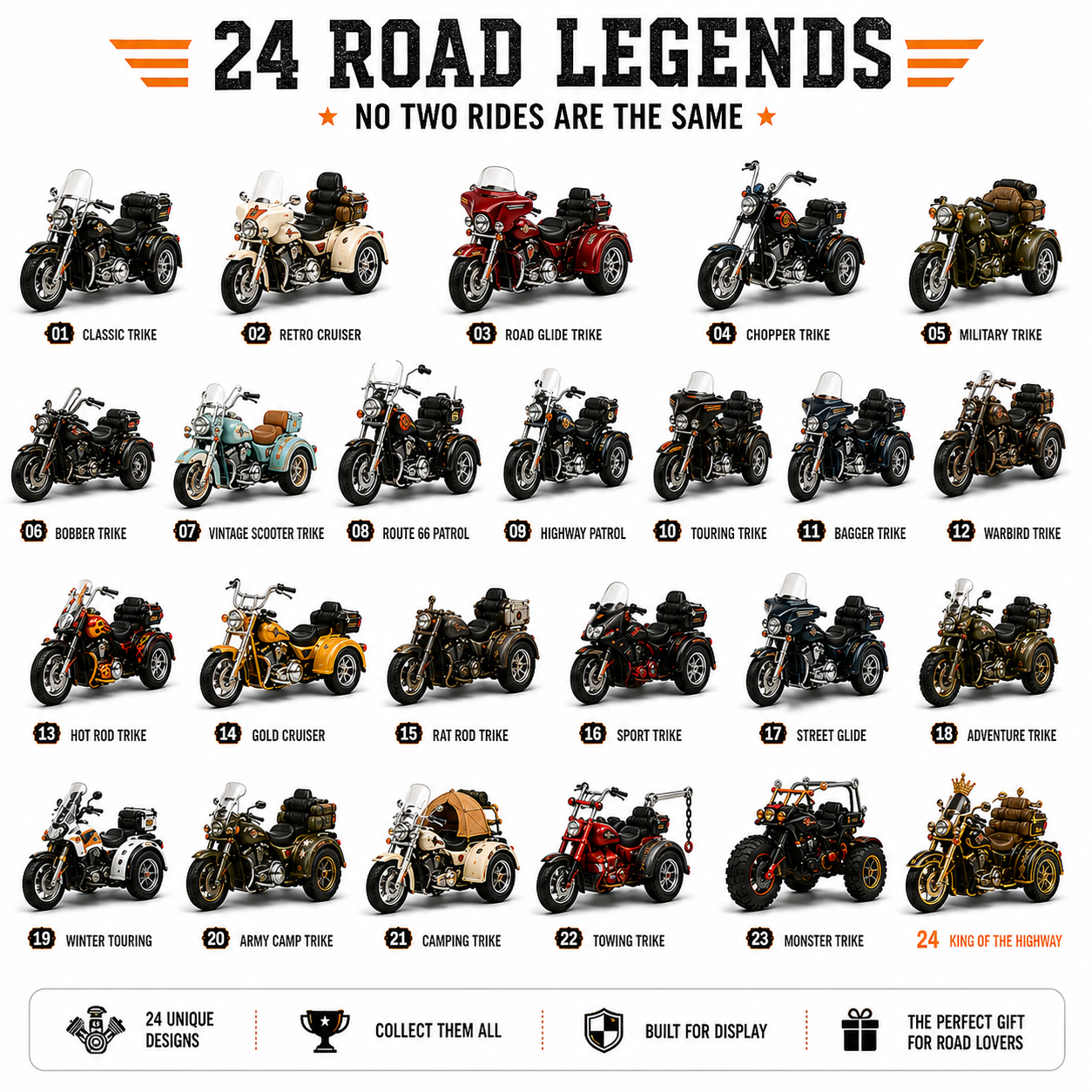 🏍️🔥American Road Legends Advent Calendar – 24 Days of Iconic Trike Collectibles