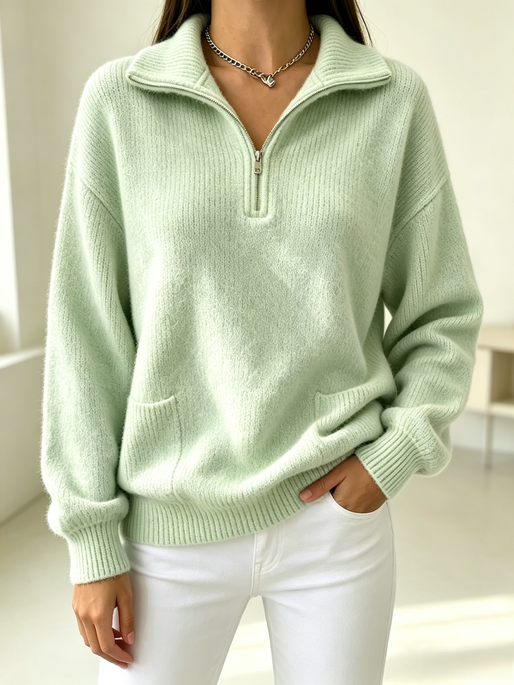 CLEARANCE SALE🔥Women's Soft Quarter-Zip Knit Sweater