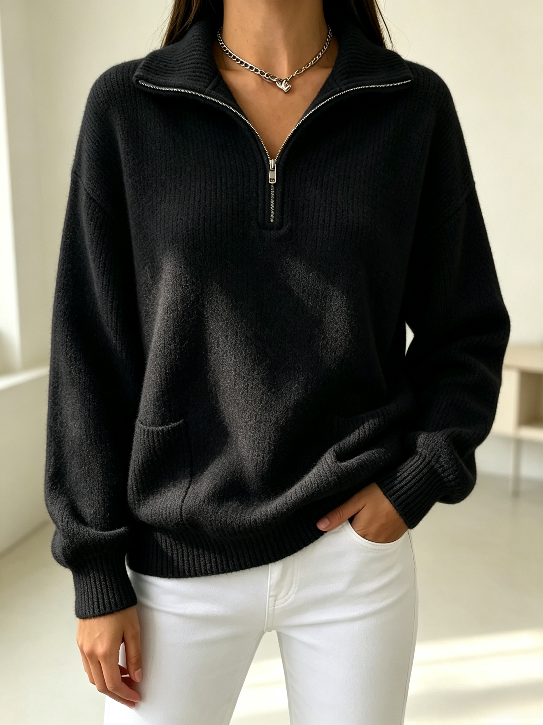 CLEARANCE SALE🔥Women's Soft Quarter-Zip Knit Sweater