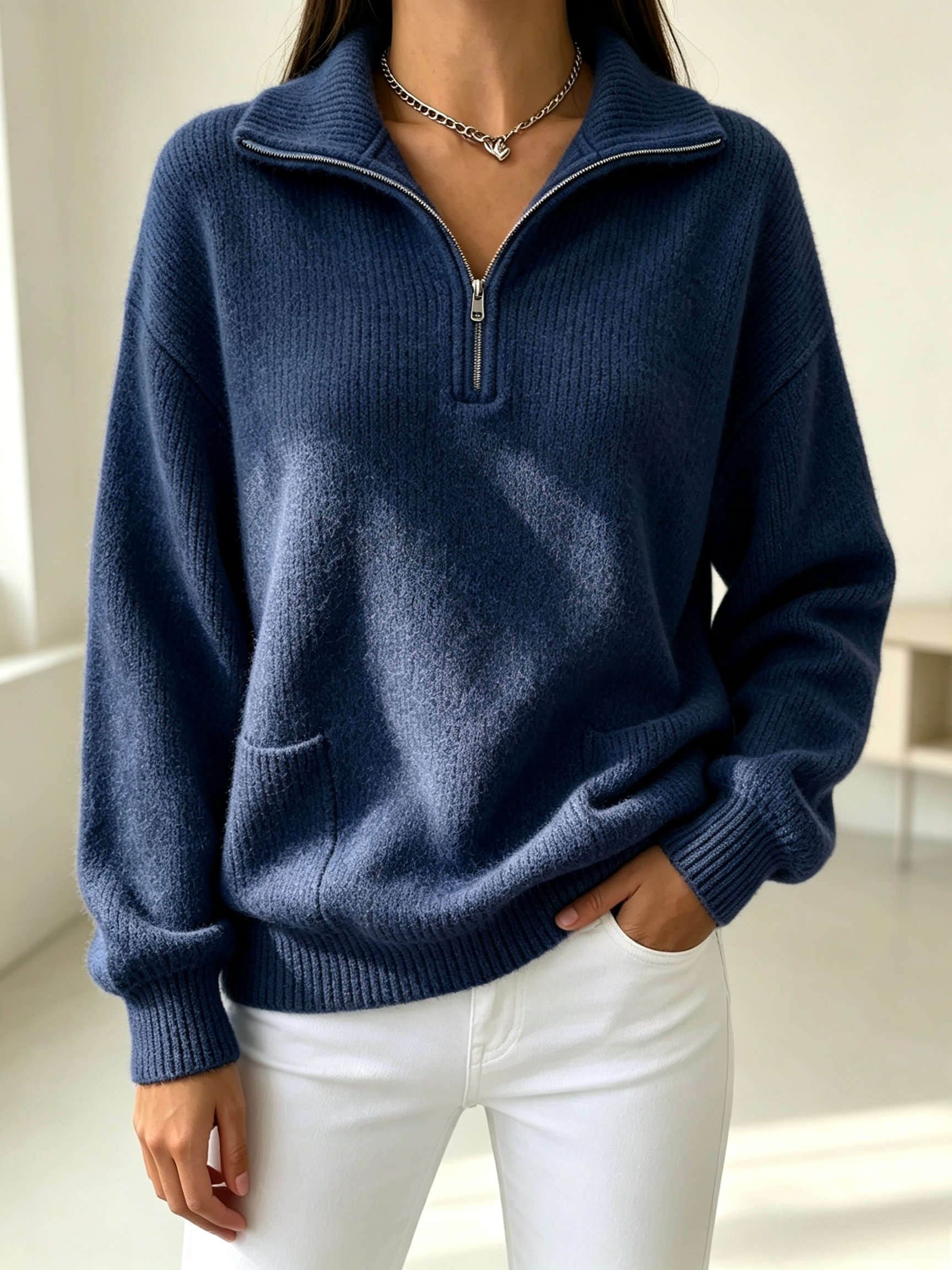 CLEARANCE SALE🔥Women's Soft Quarter-Zip Knit Sweater