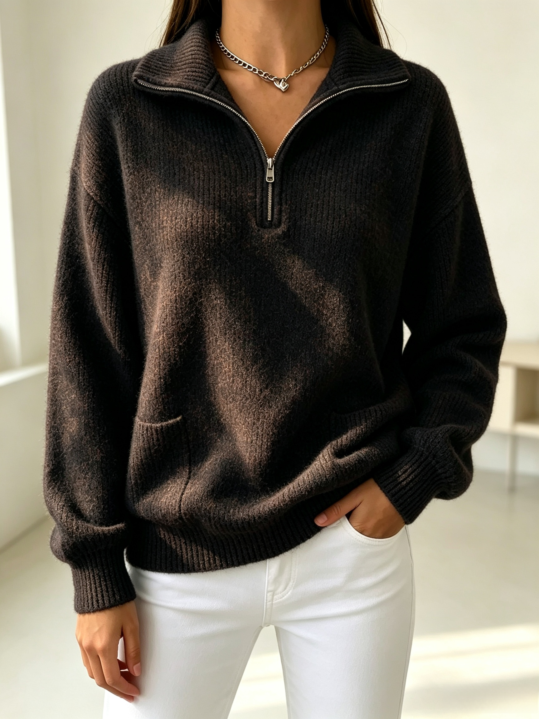 CLEARANCE SALE🔥Women's Soft Quarter-Zip Knit Sweater