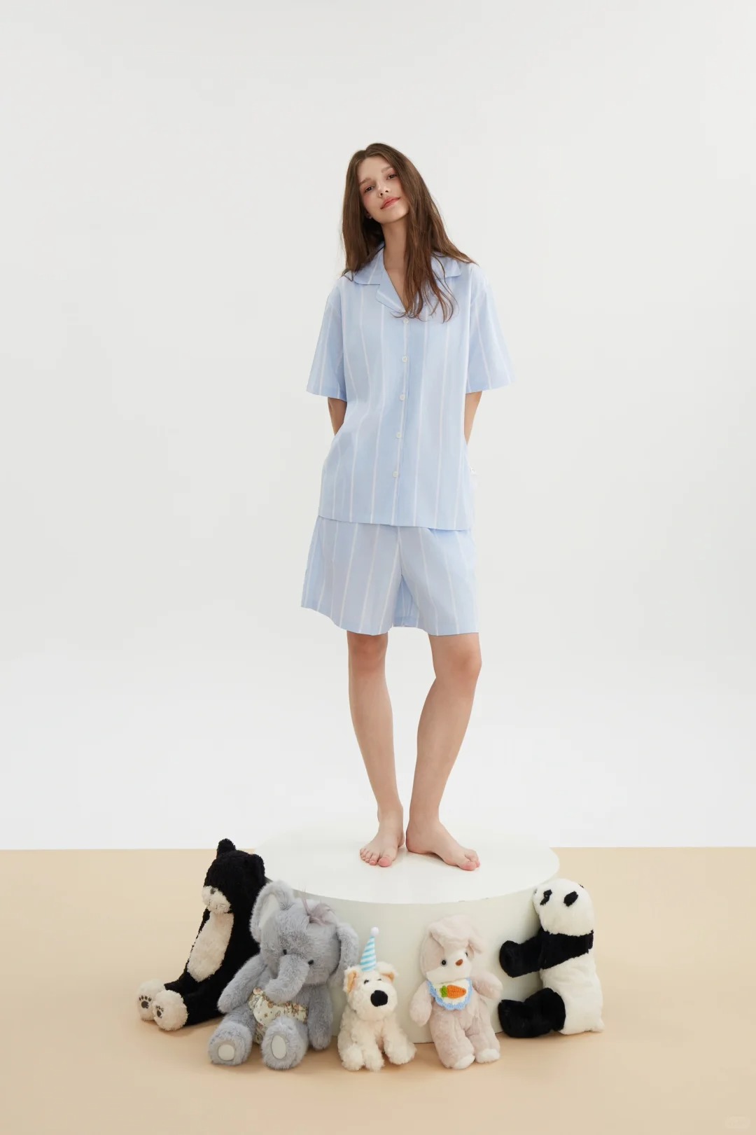 Striped light blue pajama set