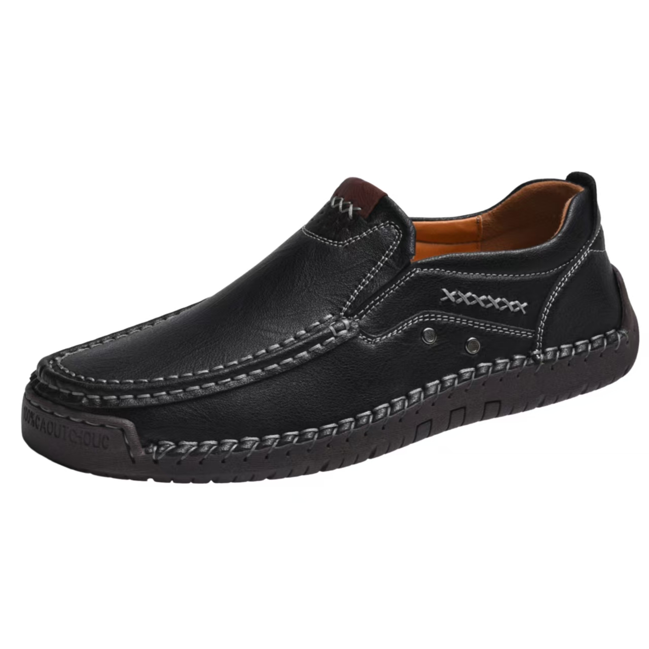 TREADVALE®Men's Hand‑Stitched Casual Slip‑on Leather Shoes