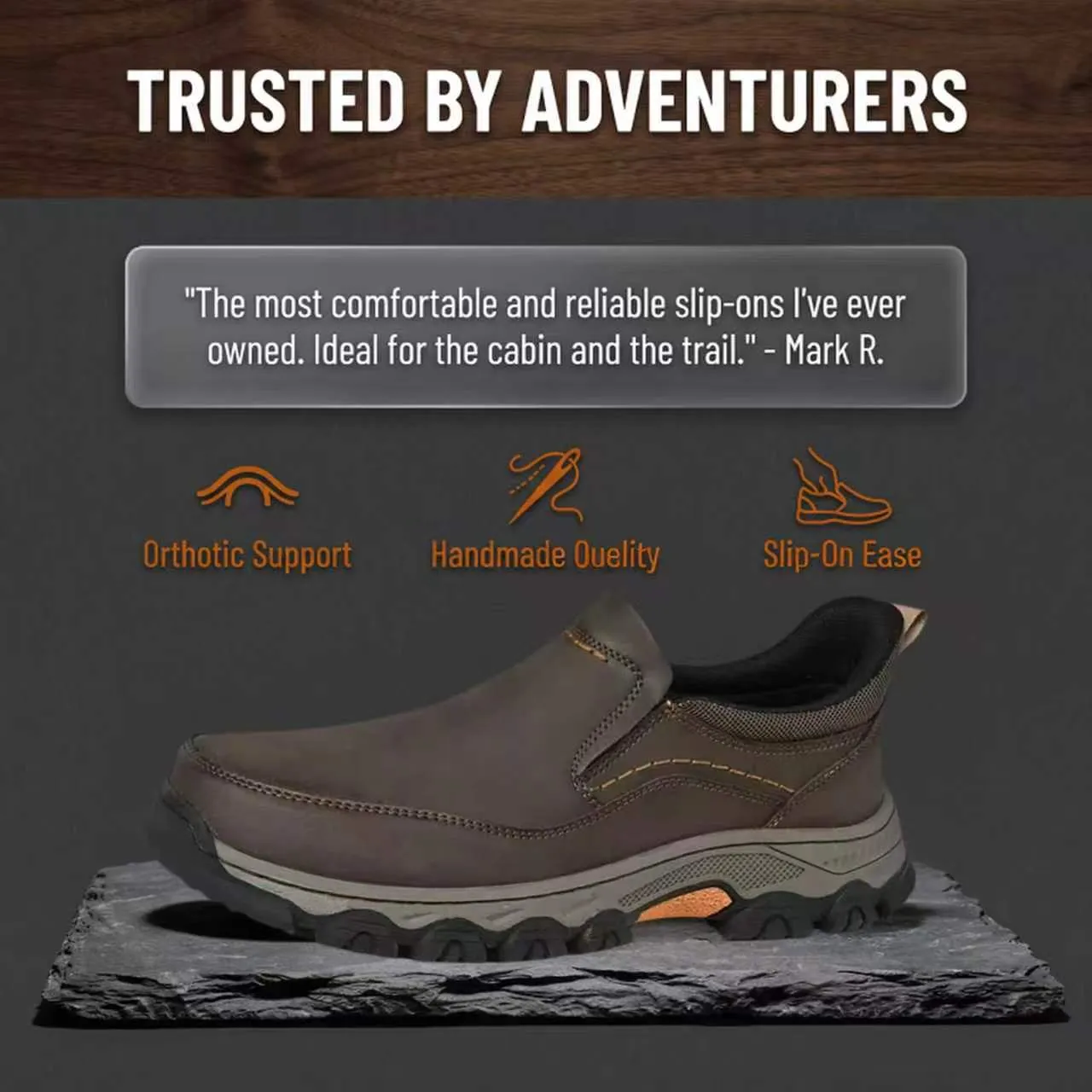 TREADVALE®Men's Genuine Leather Orthopedic Walking Shoes