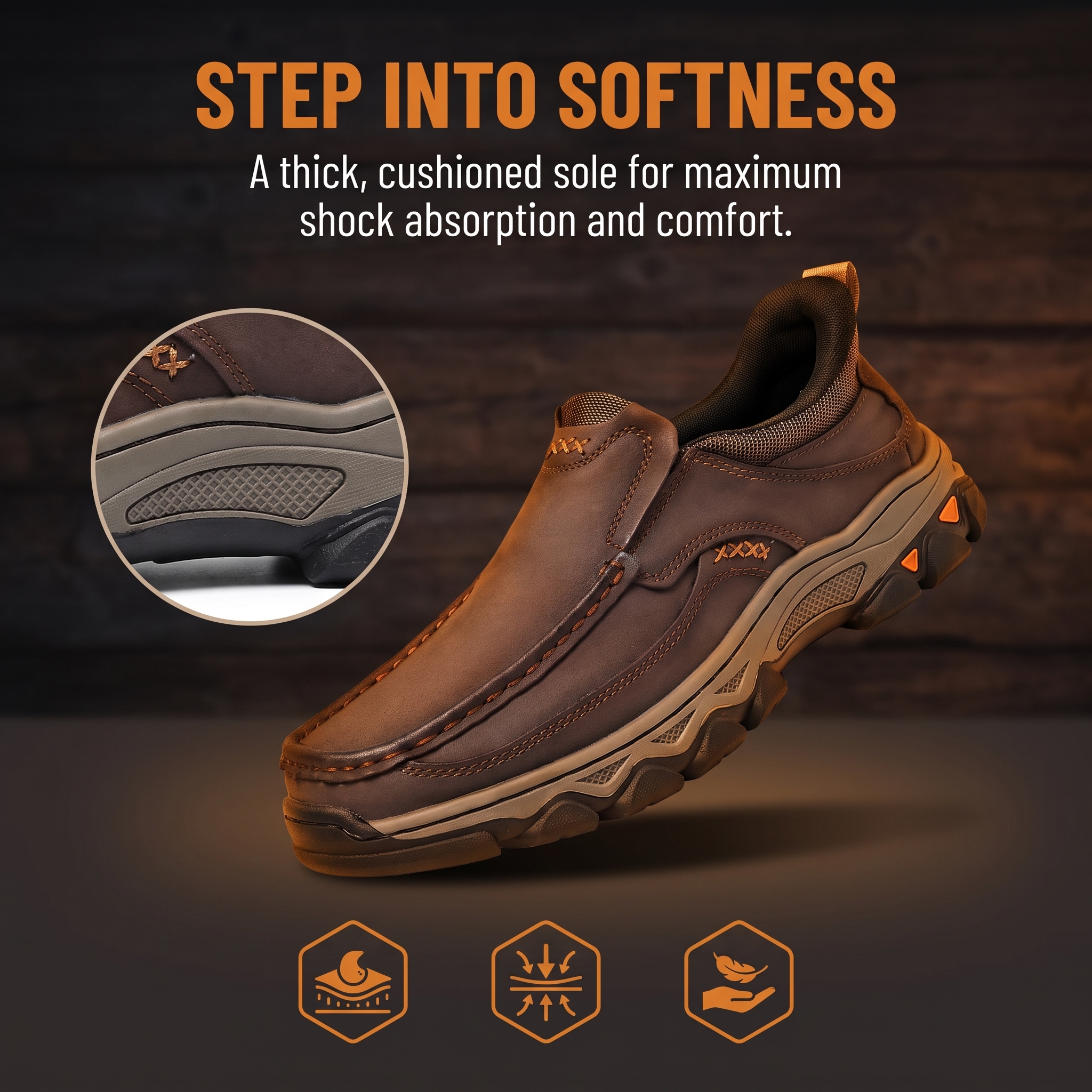 TREADVALE®Men's Orthopedic Genuine Leather Walking shoes 