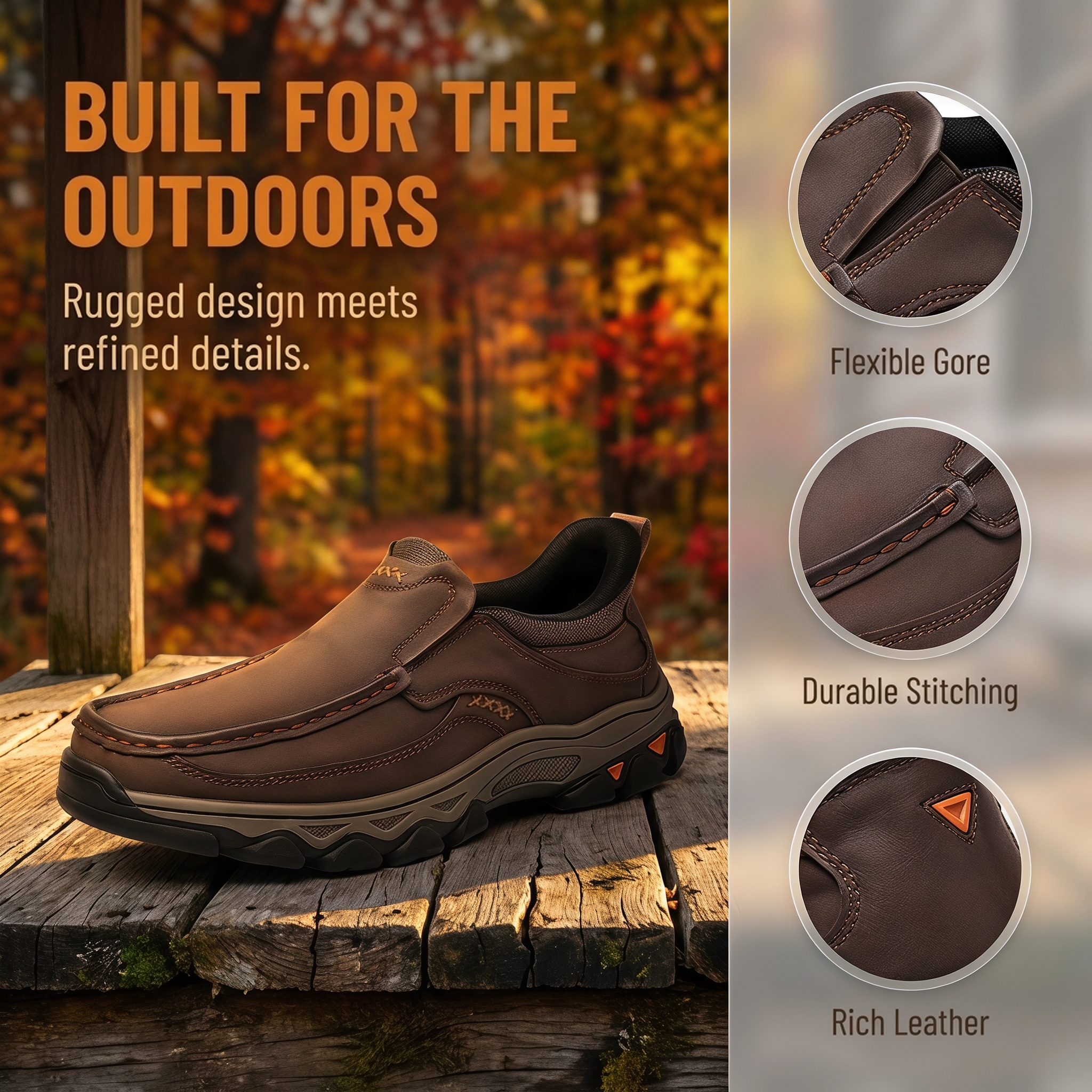 TREADVALE®Men's Orthopedic Genuine Leather Walking shoes 