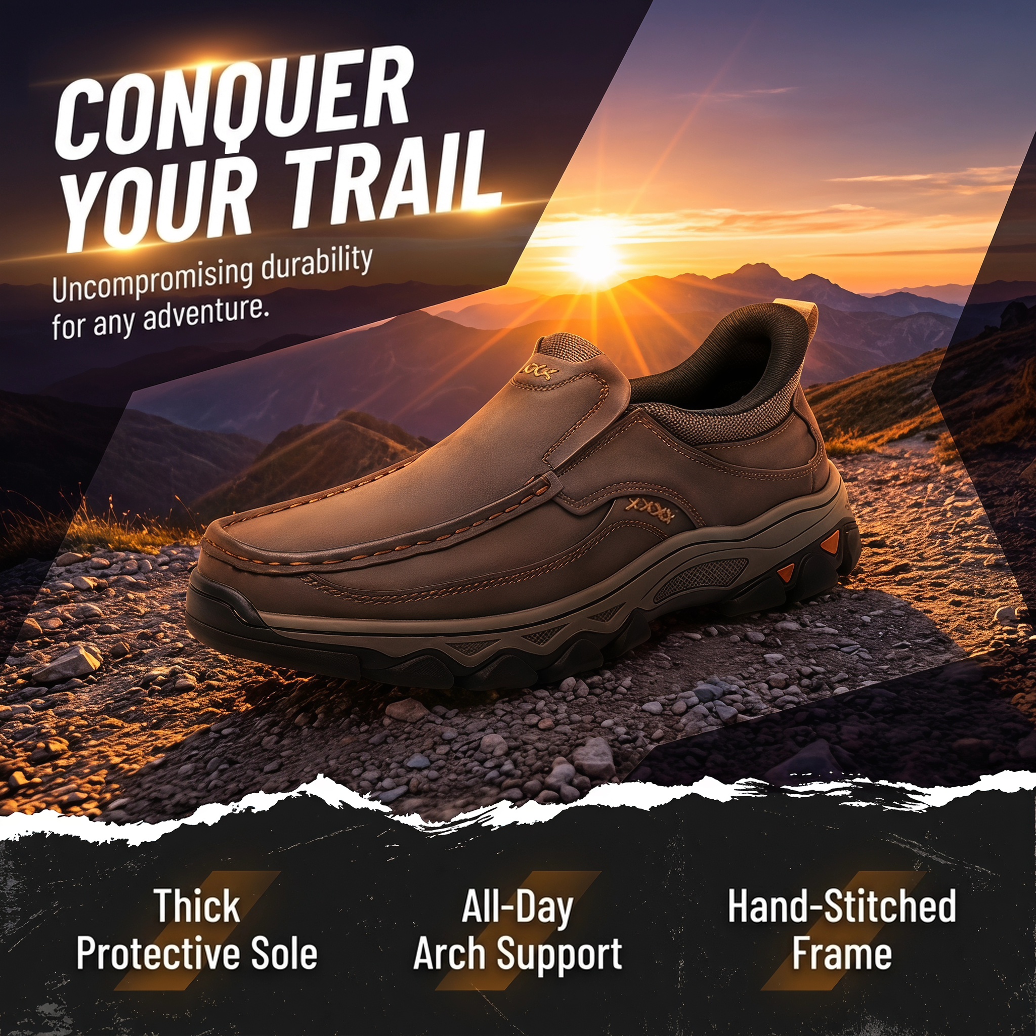 TREADVALE®Men's Orthopedic Genuine Leather Walking shoes 