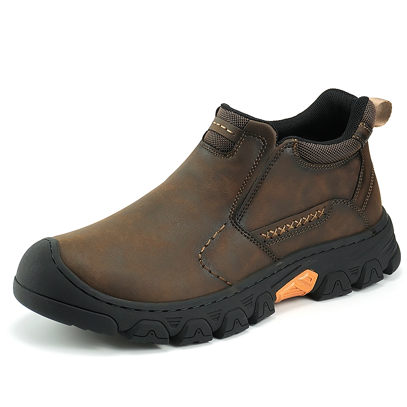 TREADVALE® Men’s Genuine Leather Slip-On Outdoor Walking Shoes