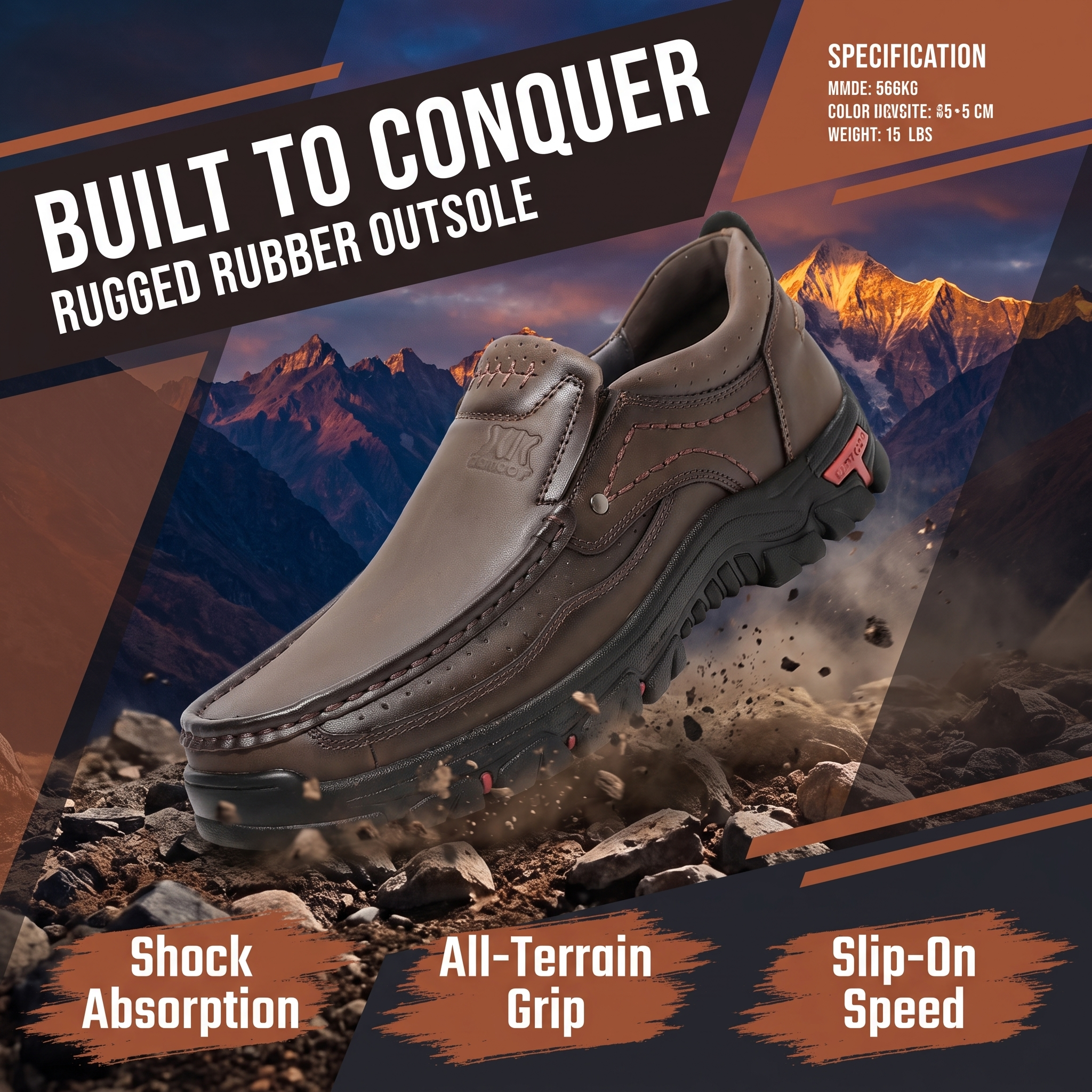TREADVALE®Men's Handcrafted Wide Toe Outdoor Loafers | Arch Support Leather Shoes