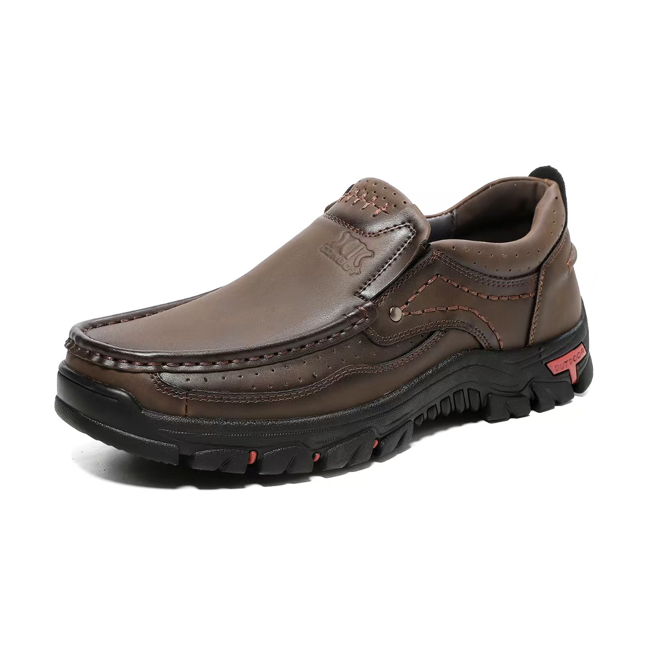 TREADVALE®Men's Handcrafted Wide Toe Outdoor Loafers | Arch Support Leather Shoes