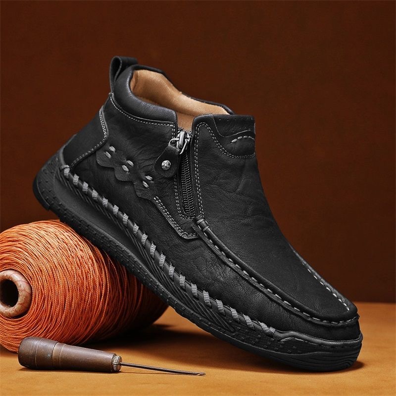 mens handmade genuine leather orthopedic boots