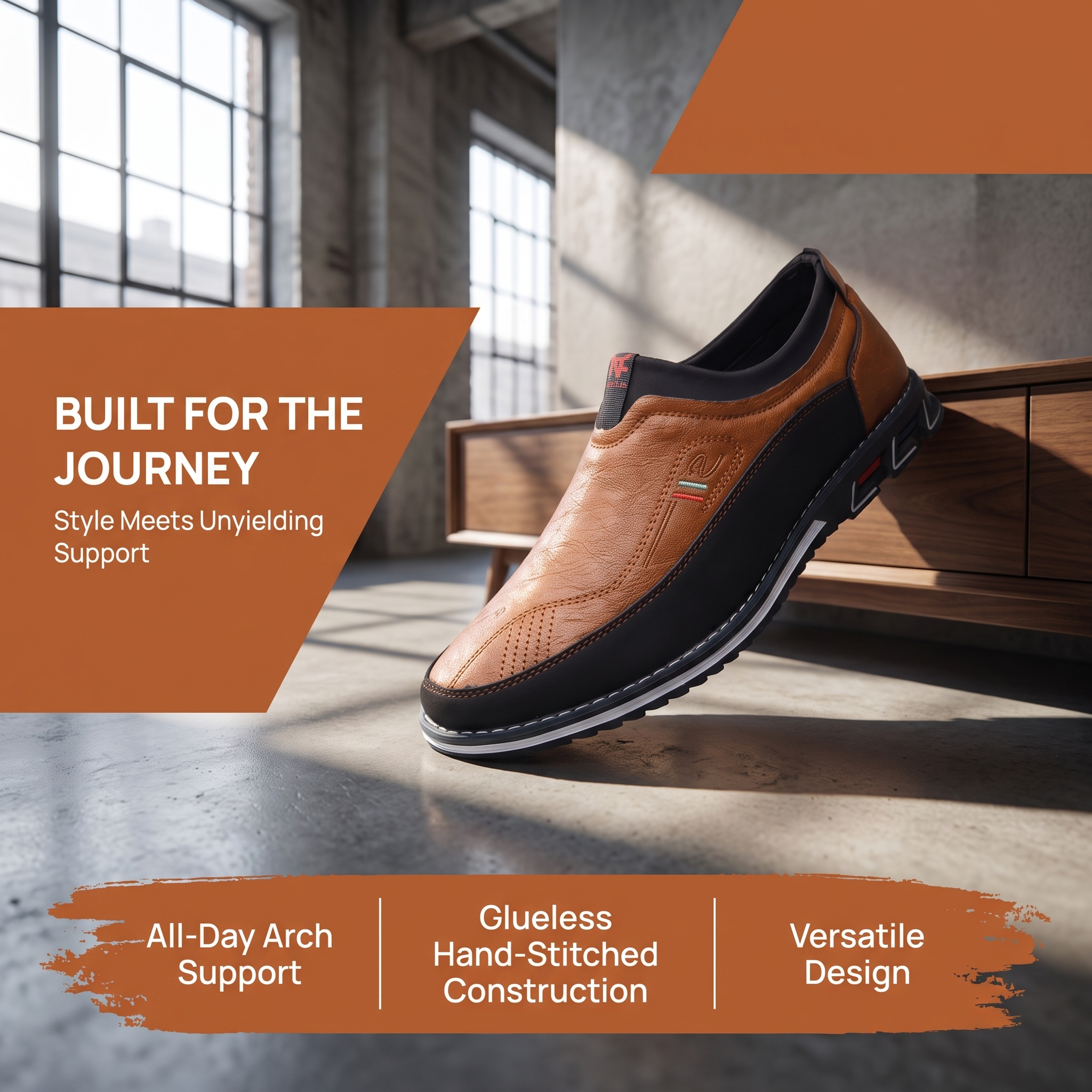 TREADVALE®Men’s Slip-On Loafers – Handcrafted with Arch Support