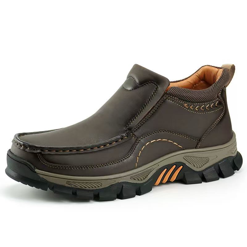 TREADVALE Men's Hand‑Stitched Rugged Traction Casual Leather Boot