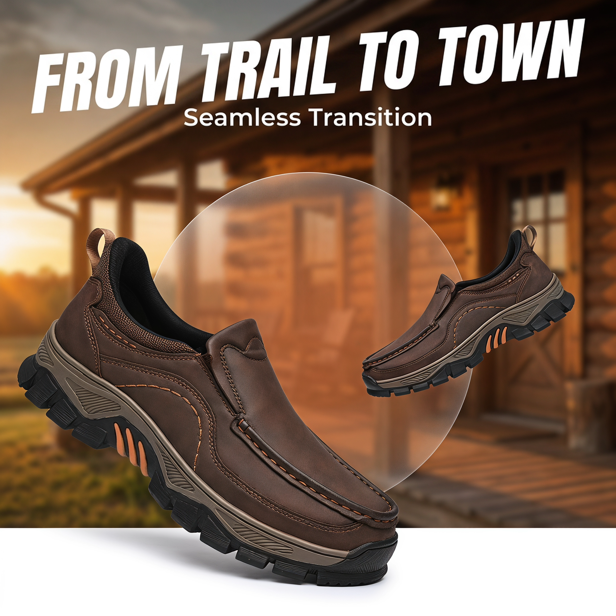 TREADVALE®Men's Handmade Genuine Leather Orthopedic Walking Shoes