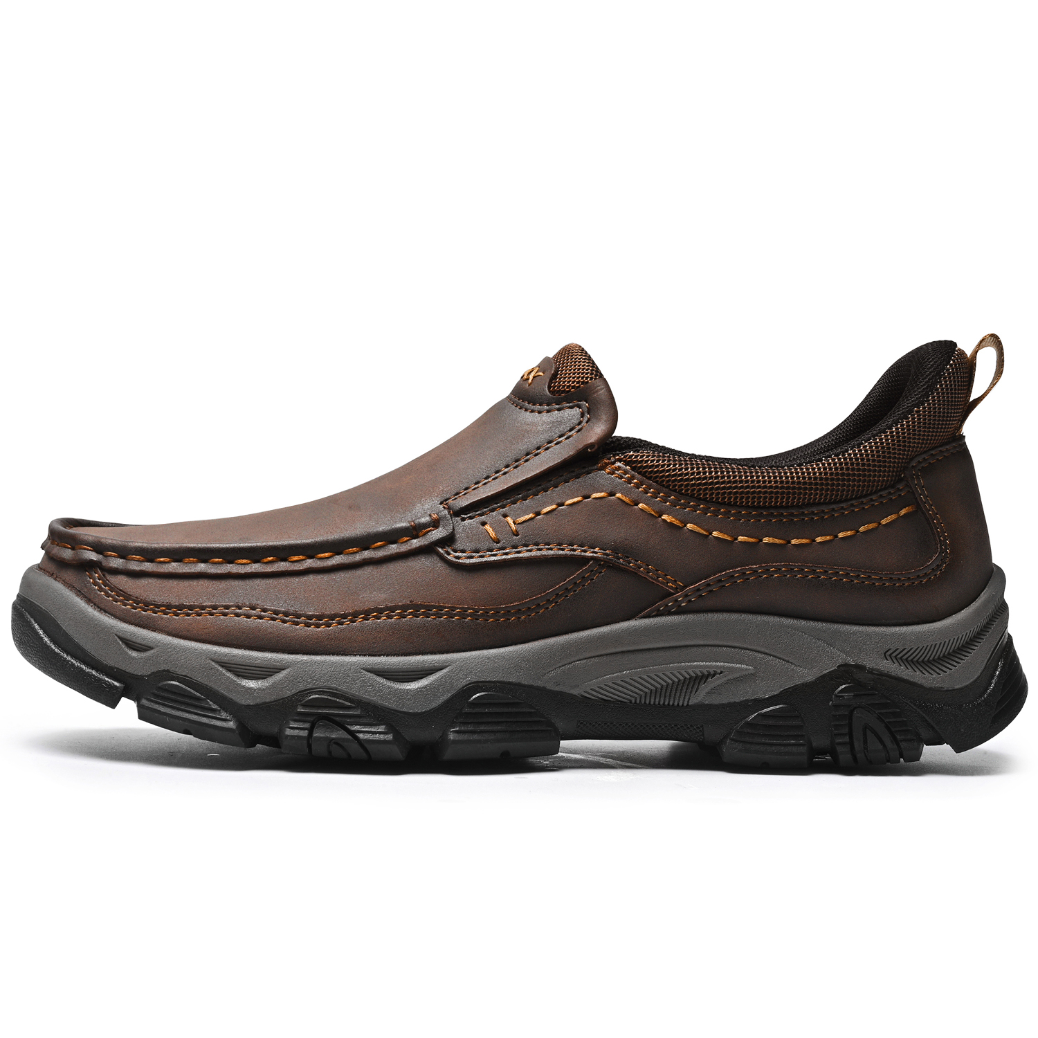 TREADVALE® Men’s Handmade Cowhide Slip-On Walking Shoes