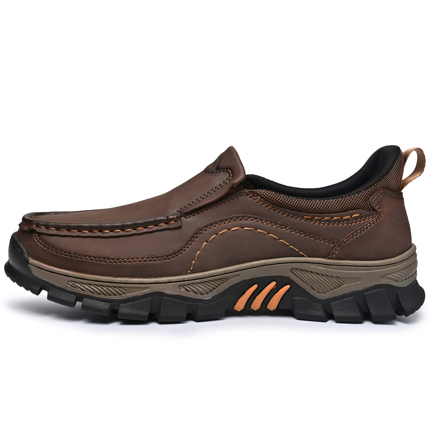 TREADVALE® Men's Genuine Leather Outdoor Loafers with Arch Support & Wide Toe Box