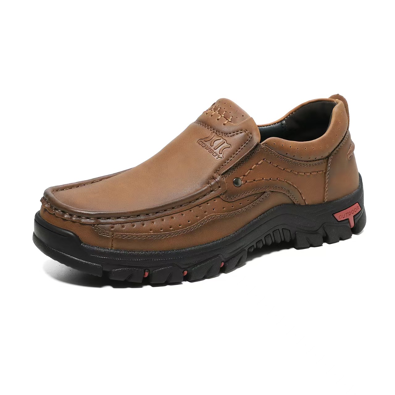 TREADVALE®Men's Handcrafted Wide Toe Outdoor Loafers | Arch Support Leather Shoes