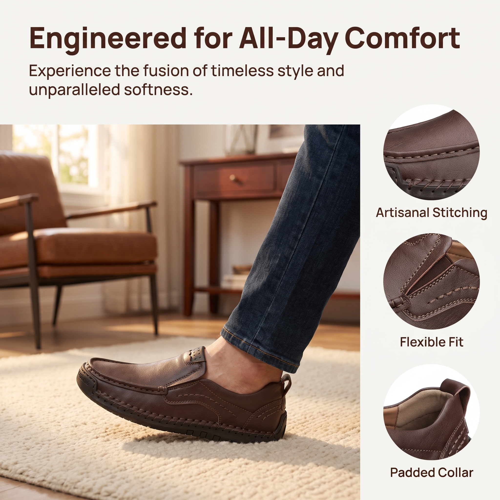 TREADVALE®Vintage Leather Slip-On Loafers for Men