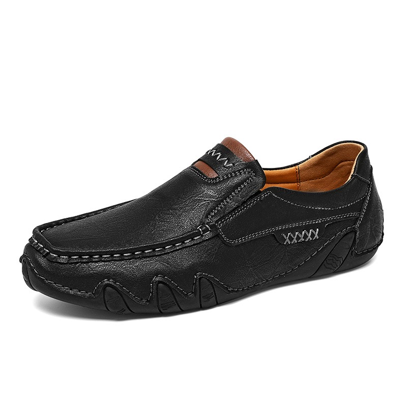 mens genuine leather orthopedic waterproof loafers