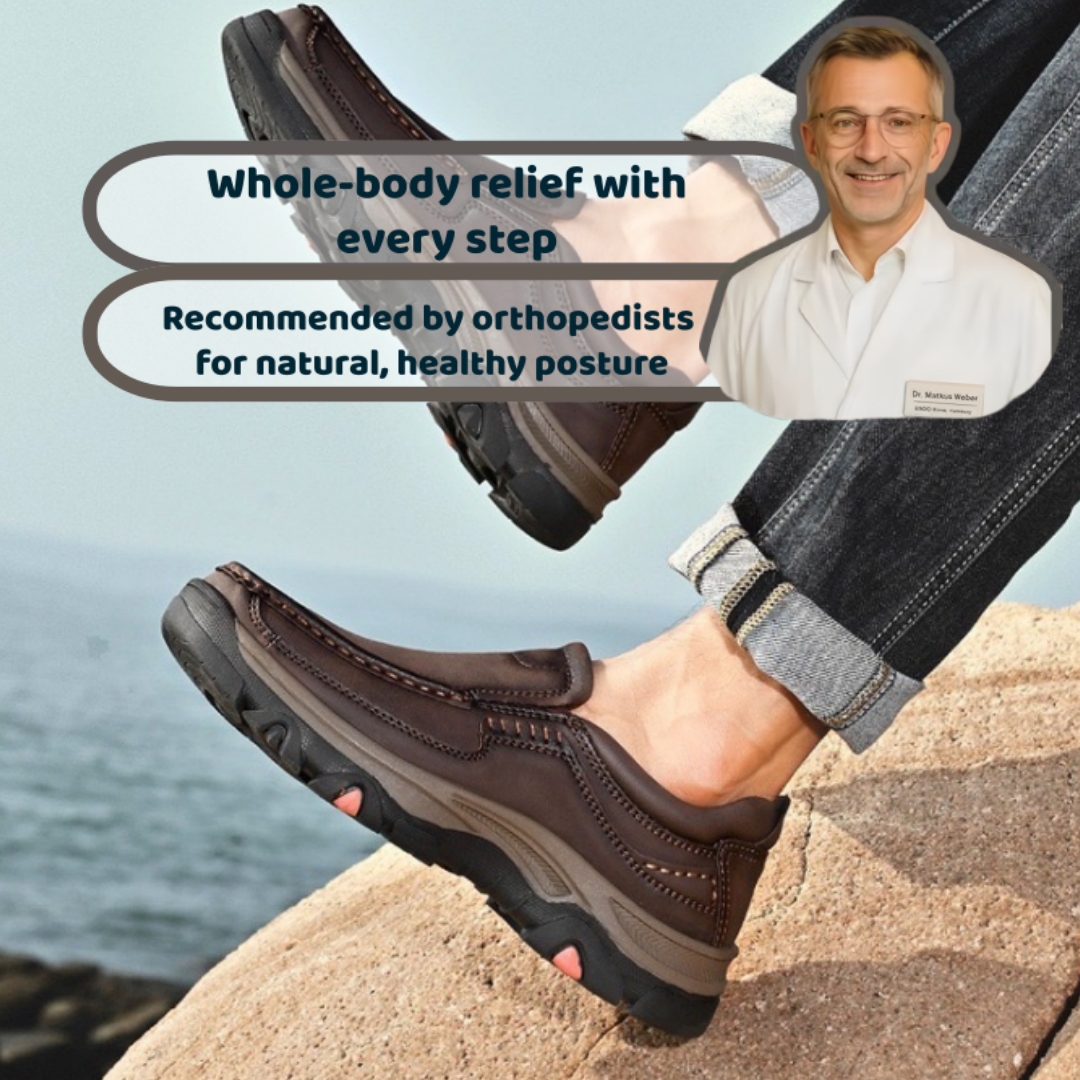 Treadvale®Men's Handmade Genuine Leather Orthopedic Walking Shoes