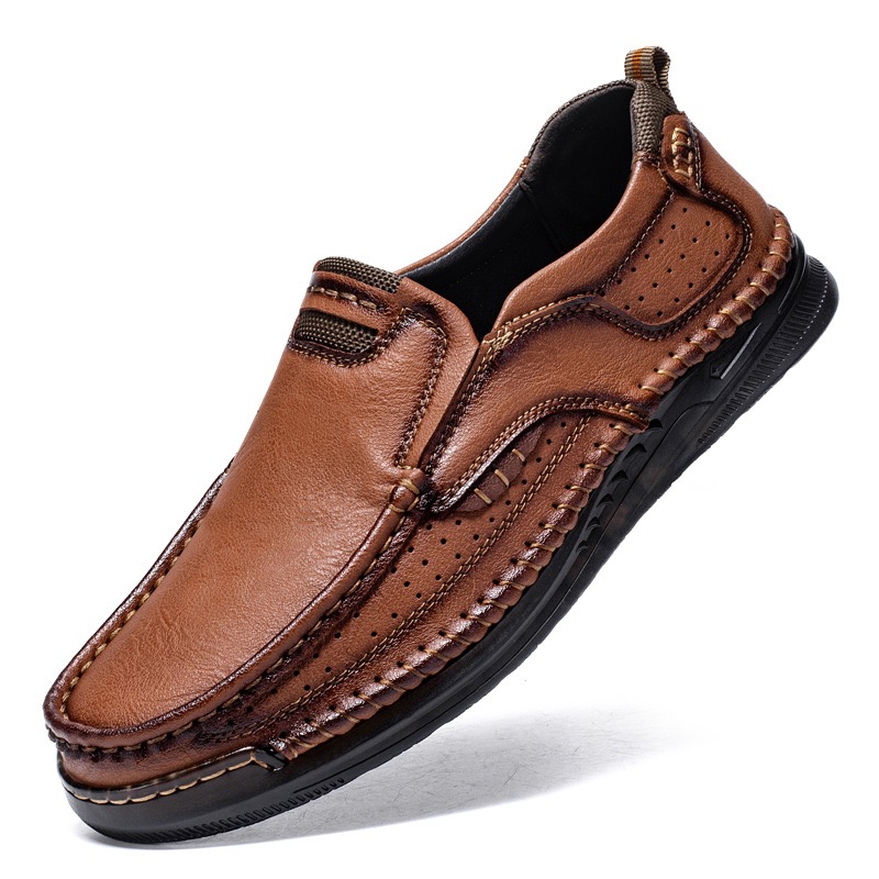 mens handmade genuine leather orthopedic loafers