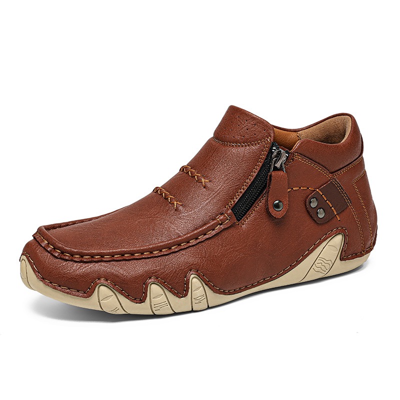 mens handmade genuine leather oerhopedic walking boots