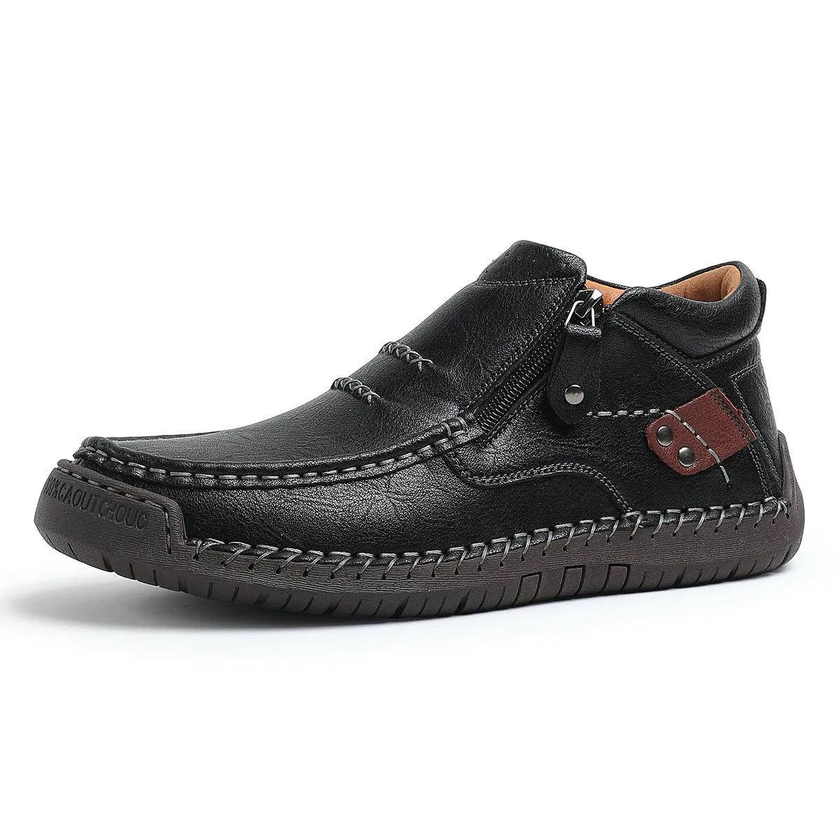 Treadvale®Men's Handcrafted Genuine Leather Boots with Arch Support & Wide Toe Box 