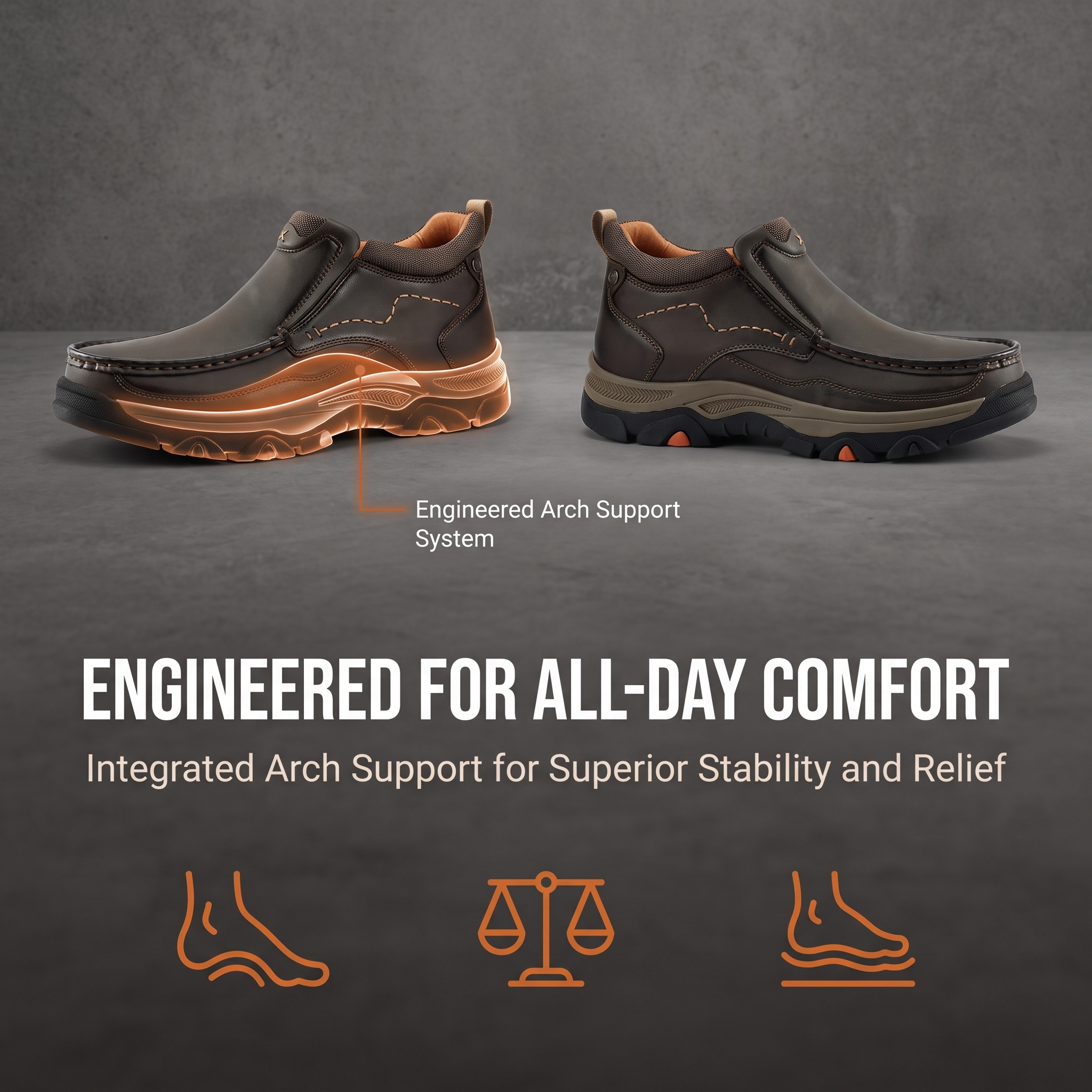 [Copy]TREADVALE®Men’s Full-grain Leather Slip-On Outdoor Boots