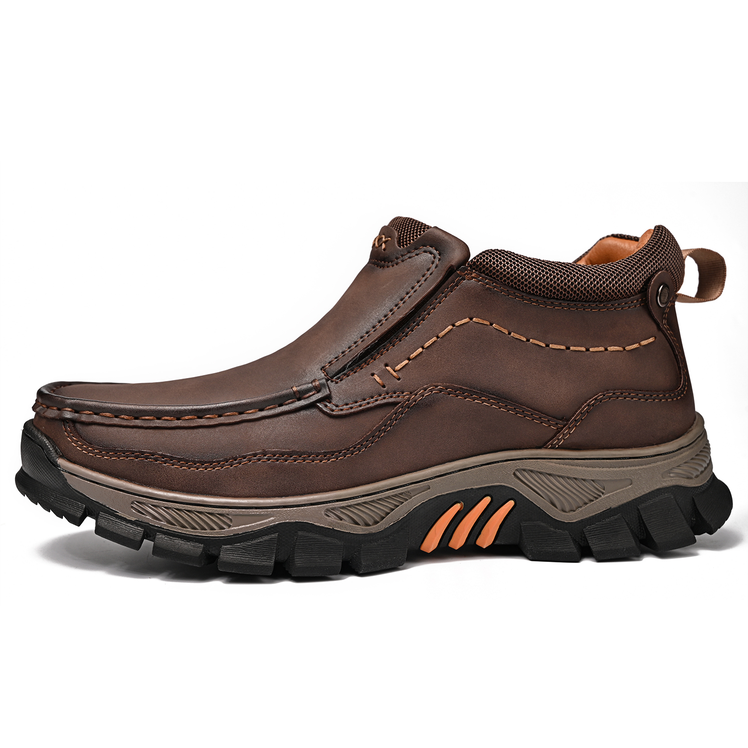 TREADVALE® Men's Genuine Leather Outdoor Loafers with Arch Support & Wide Toe Box