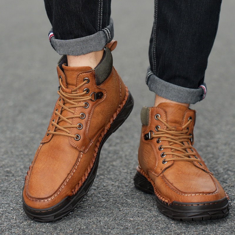 Treadvale®Men's Handmade Cowhide Orthopedic Boots