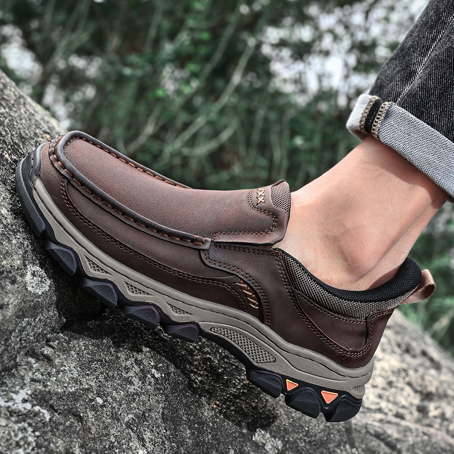 TREADVALE® Men‘s Handmade Genuine Leather Orthopedic Walking Shoes